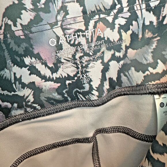 New Athleta Ultimate Stash 7/8 Tight Floral Leggings XXS - Picture 7 of 7